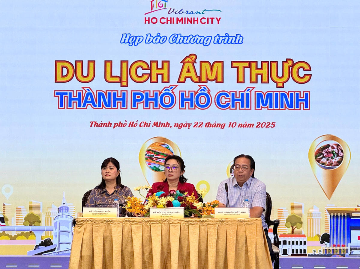 Sở Du lịch TP Hồ Chí Minh công bố chương trình ẩm thực du lịch. Ảnh: H.T