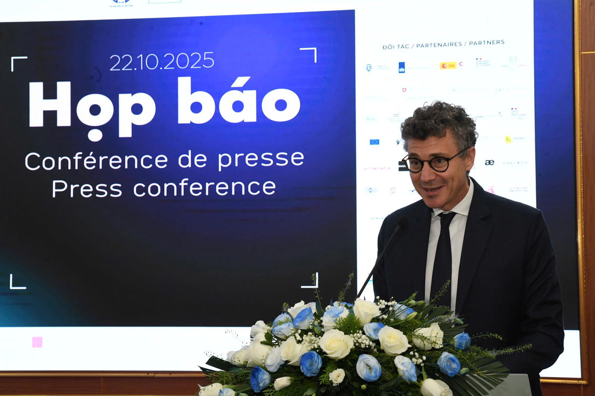 Ông Jonathan Baker, Trưởng Văn phòng UNESCO tại Việt Nam phát biểu. Ảnh: Phạm Sỹ.