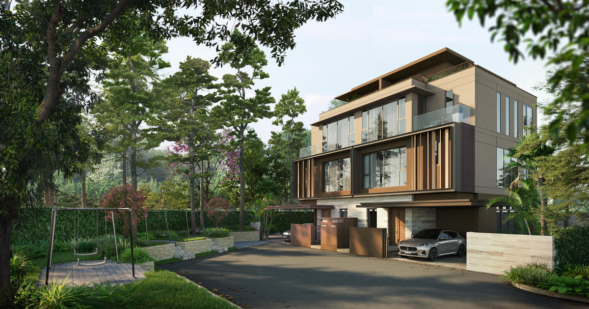 Vườn xanh khéo léo bố trí trước cửa tựa như “tài sản riêng” của từng chủ nhân. Ảnh: Sycamore