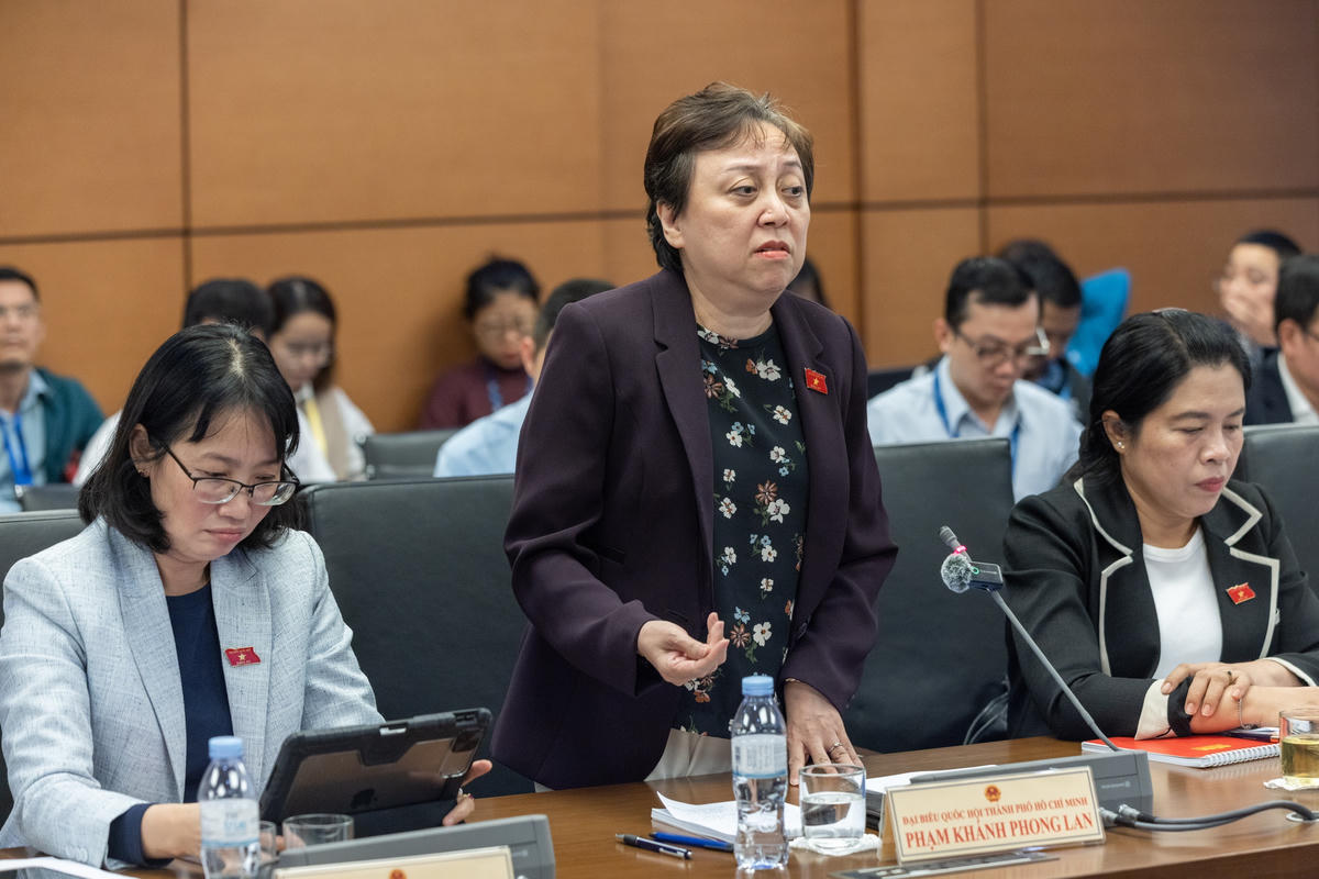 Bà Phạm Khánh Phong Lan phát biểu (Ảnh: Quang Vinh)