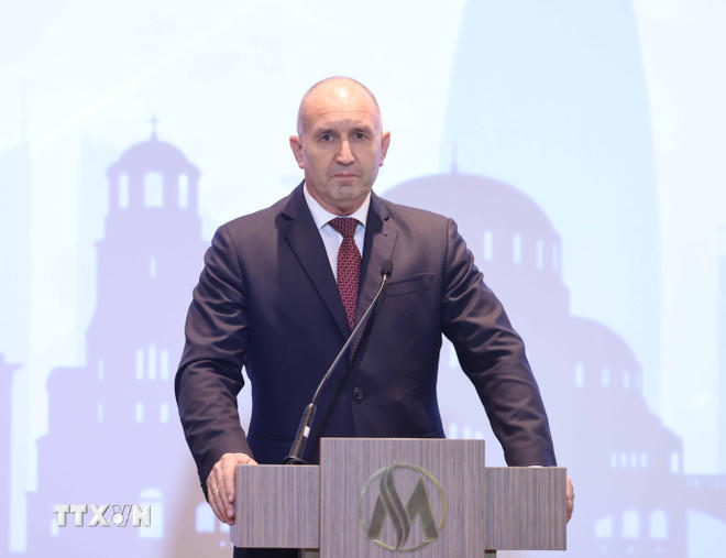 Tổng thống Bulgaria Rumen Radev phát biểu. (Ảnh: Thống Nhất/TTXVN)