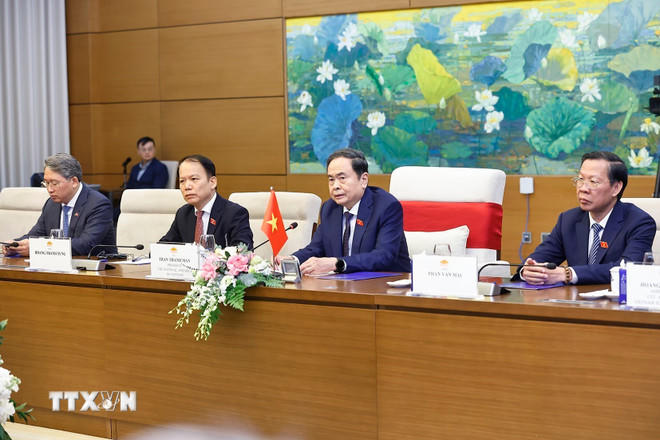 Chủ tịch Quốc hội Trần Thanh Mẫn phát biểu. (Ảnh: Doãn Tấn/TTXVN)