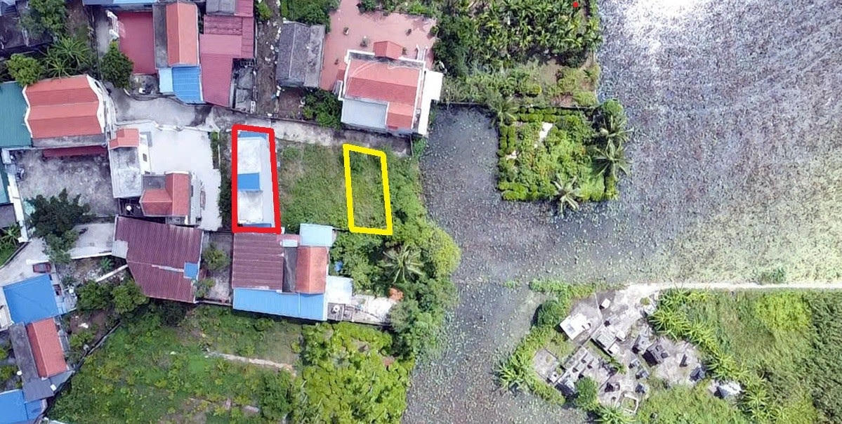 Vị trí nhà "xây nhầm" trên đất người khác (vùng khoanh đỏ) tại phường Thiên Hương (TP Hải Phòng). Ảnh: NH.&nbsp;