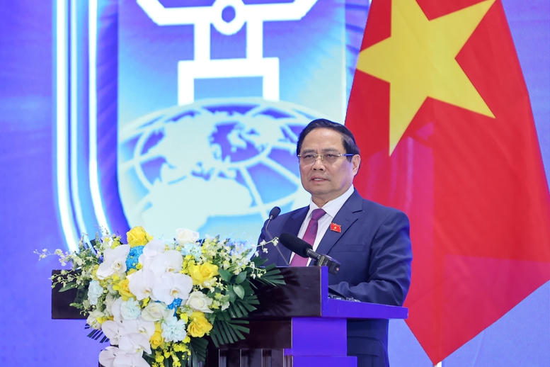 Thủ tướng Phạm Minh Chính phát biểu tại họp báo.&nbsp;Ảnh: VGP/Nhật Bắc.