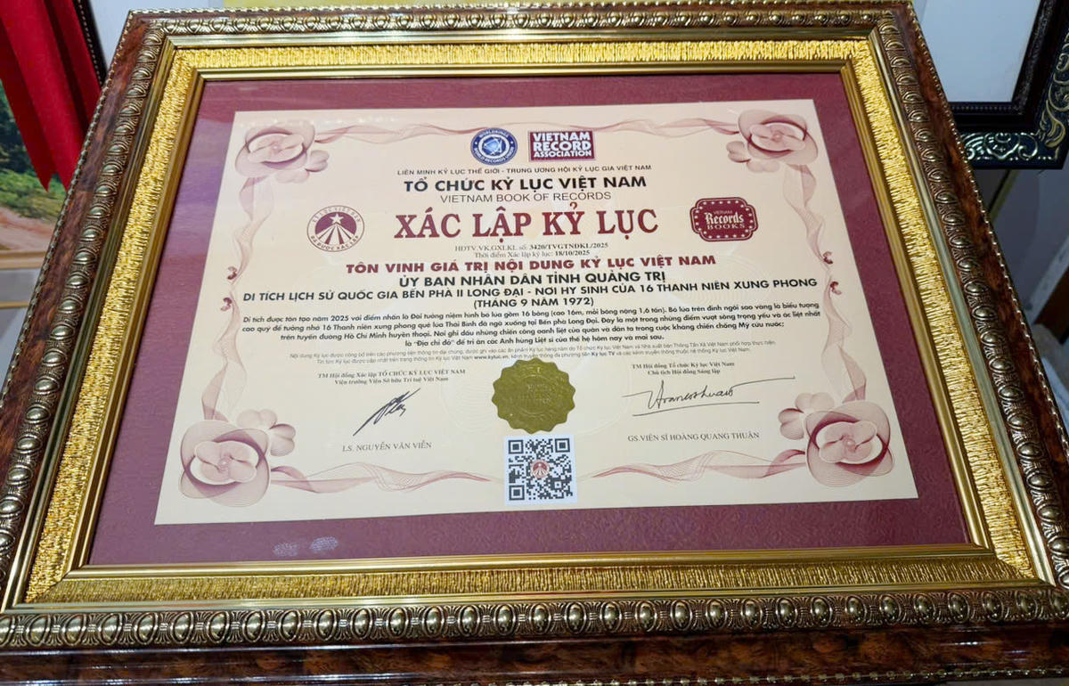 Di tích lịch sử Quốc gia Bến phà II Long Đại đã được xác lập kỷ lục Việt Nam. Ảnh: XT.