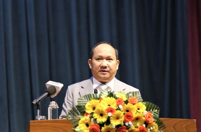 Chủ tịch HĐND tỉnh Gia Lai Rah Lan Chung phát biểu khai mạc kỳ họp. Ảnh: CV.