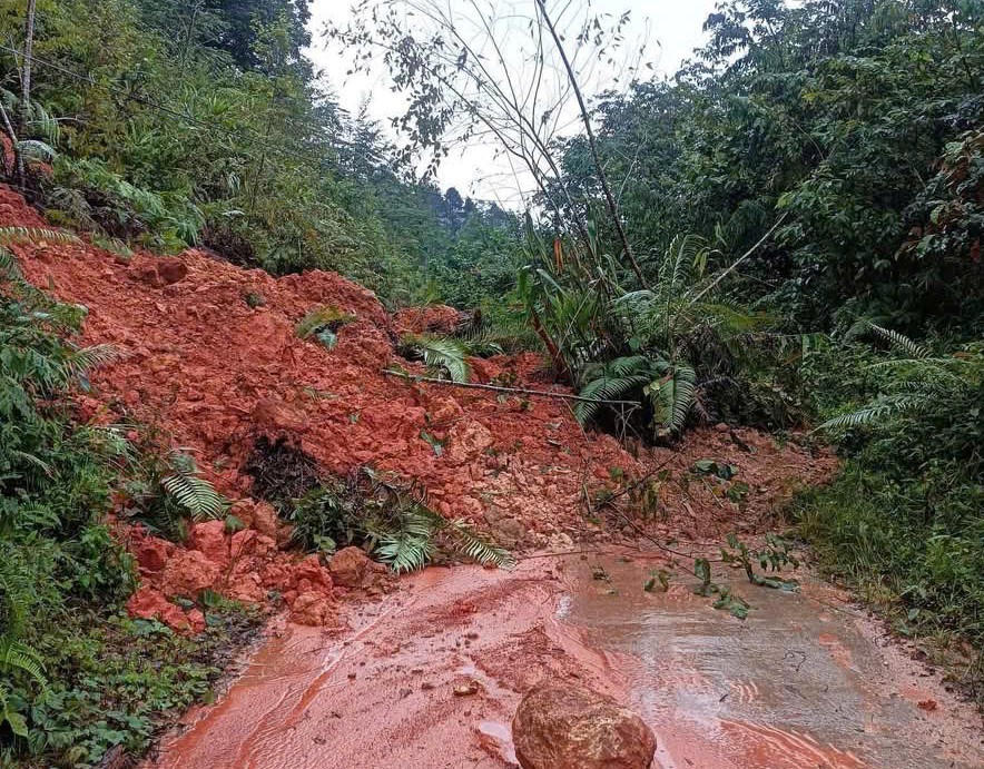 Một số tuyến đường phía Tây Quảng Ngãi sạt lở nặng. Ảnh: CV.