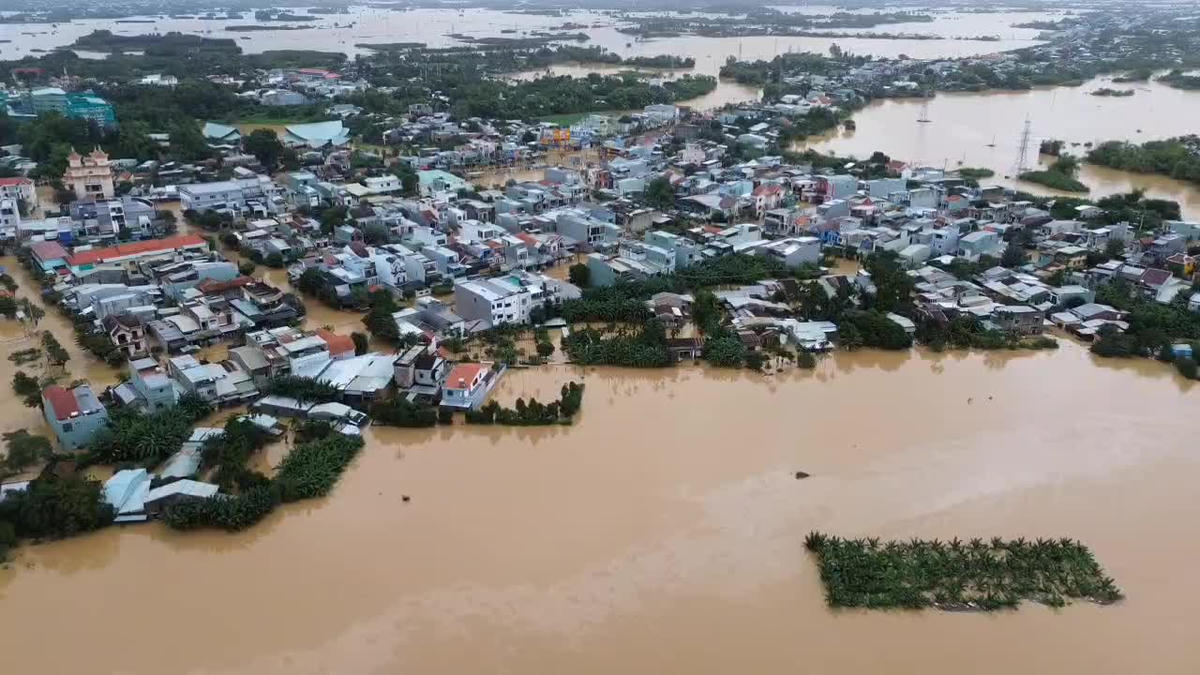 Một góc khu vực xã Đại Lộc, TP Đà Nẵng bị ngập nước sâu. Ảnh: Tấn Thành.