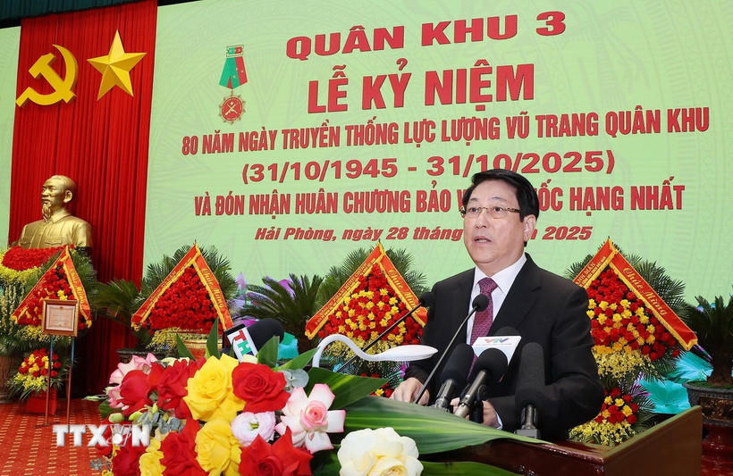 Chủ tịch nước Lương Cường dự và phát biểu chỉ đạo. Nguồn: TTXVN.