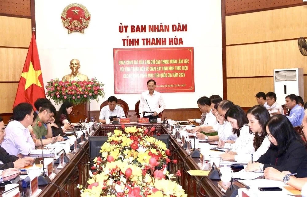 Ông Đầu Thanh Tùng,&nbsp; Phó Chủ tịch UBND tỉnh Thanh Hóa phát biểu tại buổi làm việc. Ảnh: Quỳnh Trâm