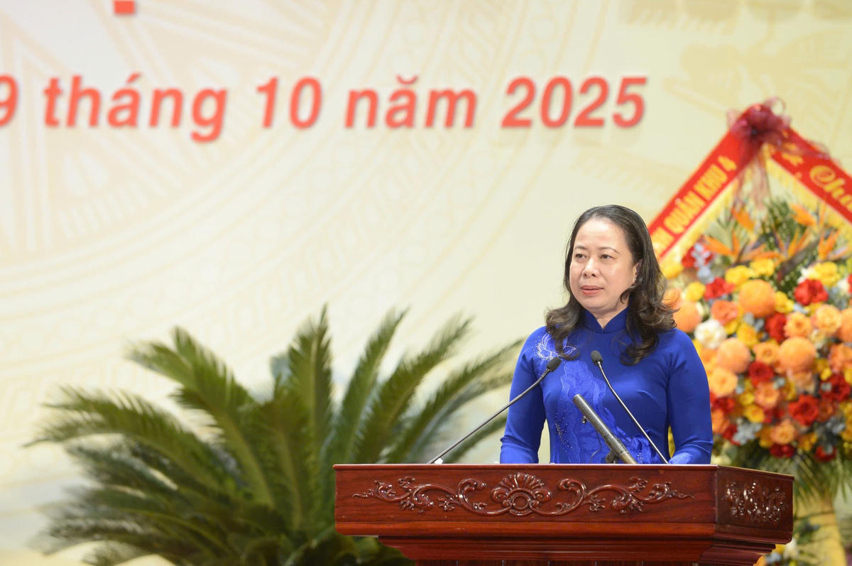 Phó Chủ tịch nước Võ Thị Ánh Xuân phát biểu chỉ đạo tại Đại hội. Ảnh: Minh Hiếu