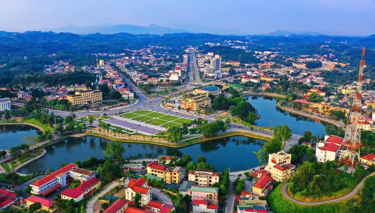 Lào Cai nhìn từ trên cao.