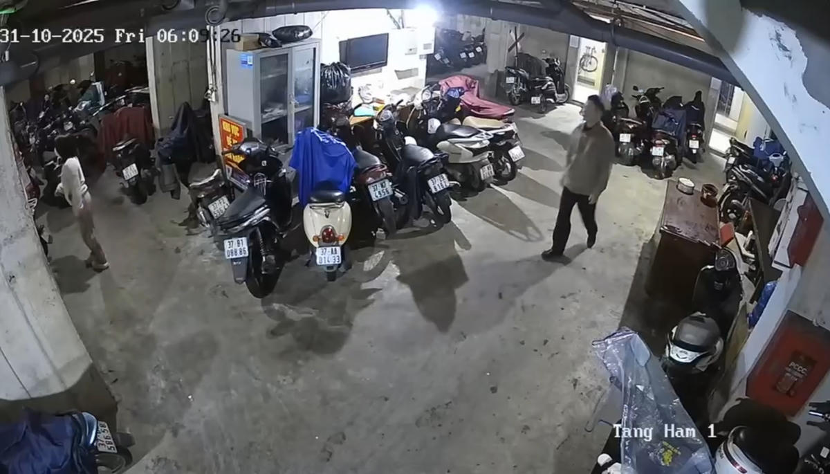 Tầng hầm chung cư - nơi xảy ra vụ việc. Ảnh chụp màn hình