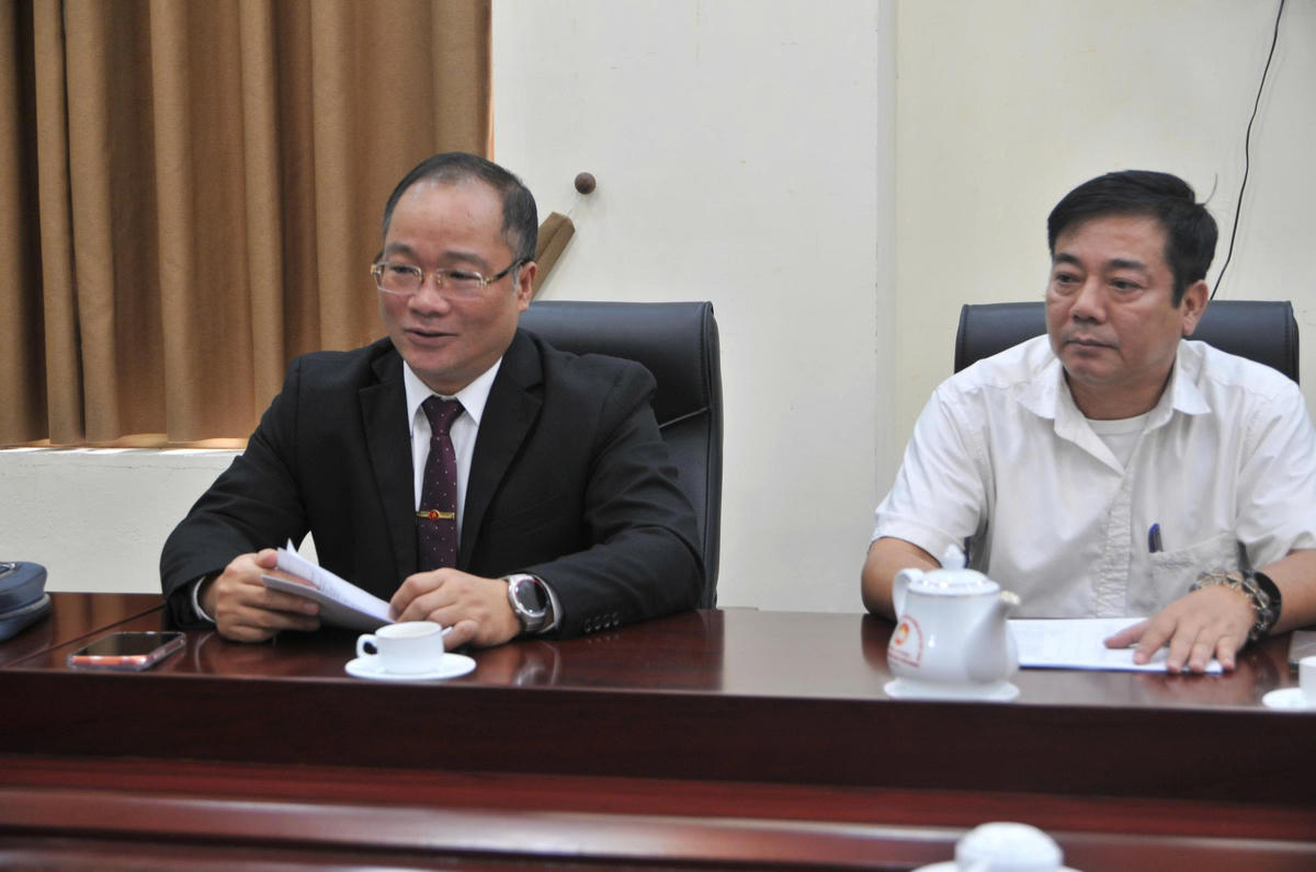 Phó Tổng Biên tập Báo Đại đoàn kết Nguyễn Đăng Khang phát biểu tại buổi làm việc. Ảnh: N.H. 