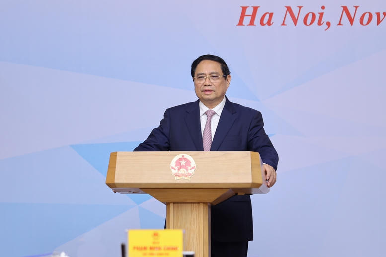 Thủ tướng Phạm Minh Chính phát biểu tại Hội nghị.&nbsp;Ảnh: VGP/Nhật Bắc.