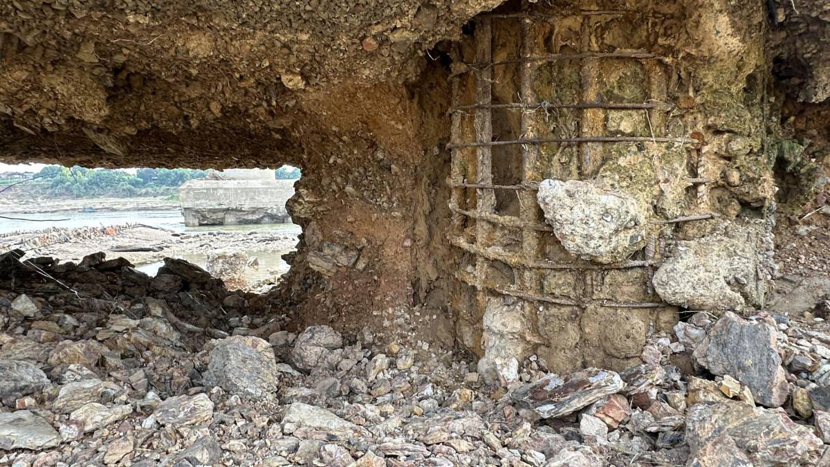 Sự cố hư hại được phát hiện tại cọc nhồi trụ T3 cầu Sông Lô