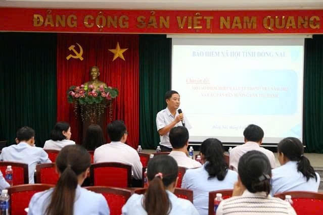 Hội nghị tập huấn nghiệp vụ kiểm tra của BHXH tỉnh Đồng Nai. Ảnh: Hồ Tú.
