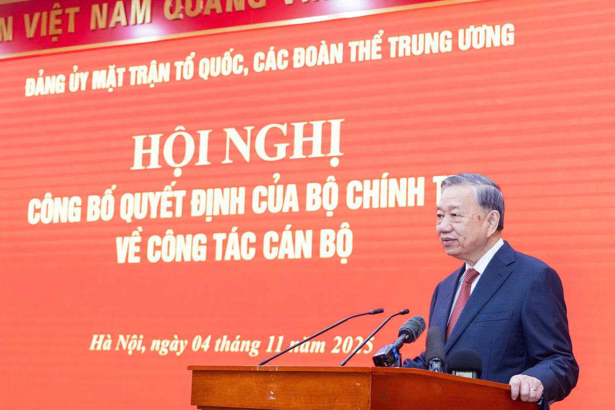 Tổng Bí thư Tô Lâm phát biểu tại Hội nghị. Ảnh: Quang Vinh.