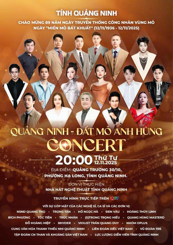 Poster Concert&nbsp;"Quảng Ninh - Đất mỏ anh hùng". Ảnh: ĐVCC