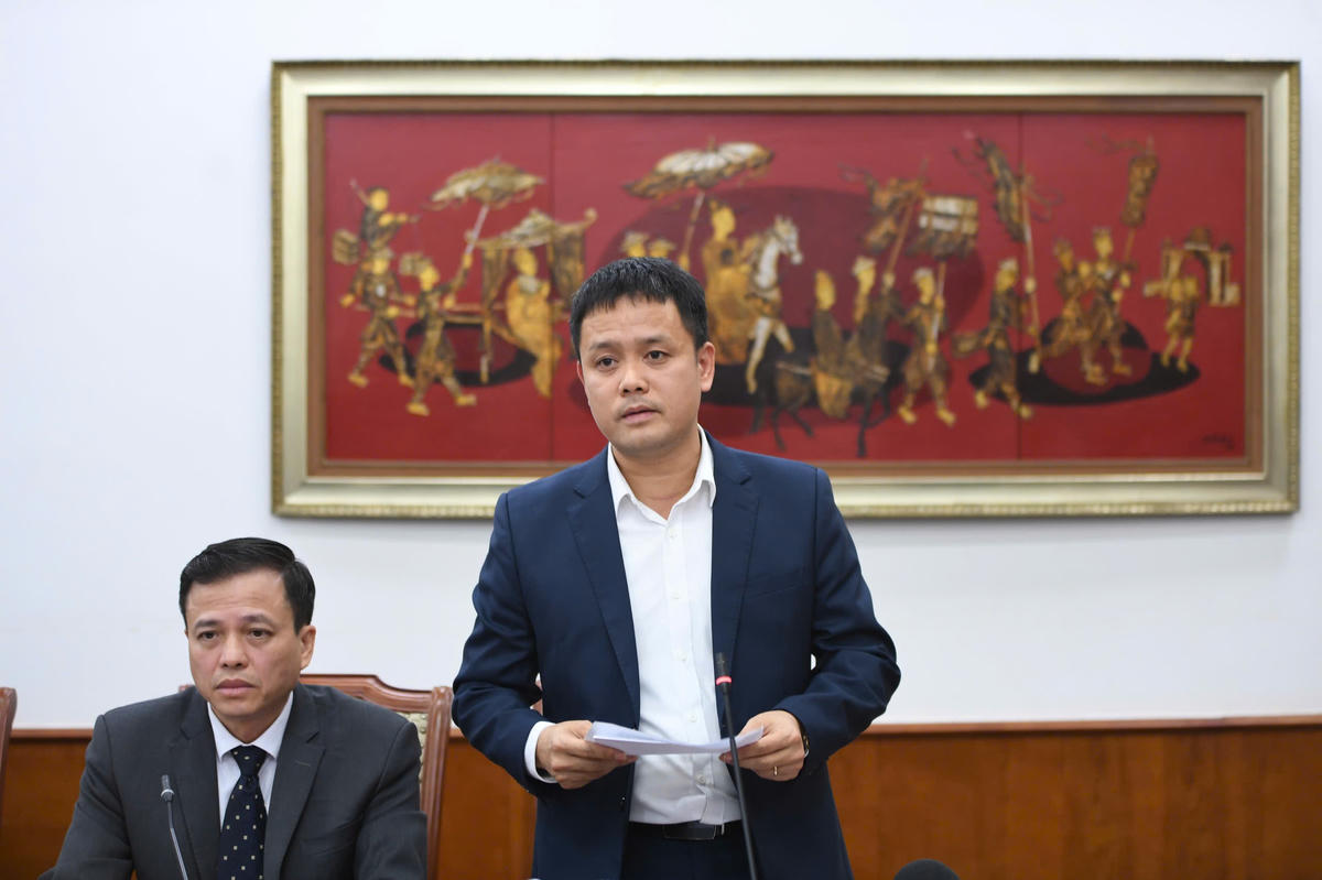 Ông Đặng Trần Cường - Cục trưởng Cục Điện ảnh - Trưởng Bàn Tổ chức LHP thông tin về các hoạt động LHP. Ảnh: Phạm Sỹ.