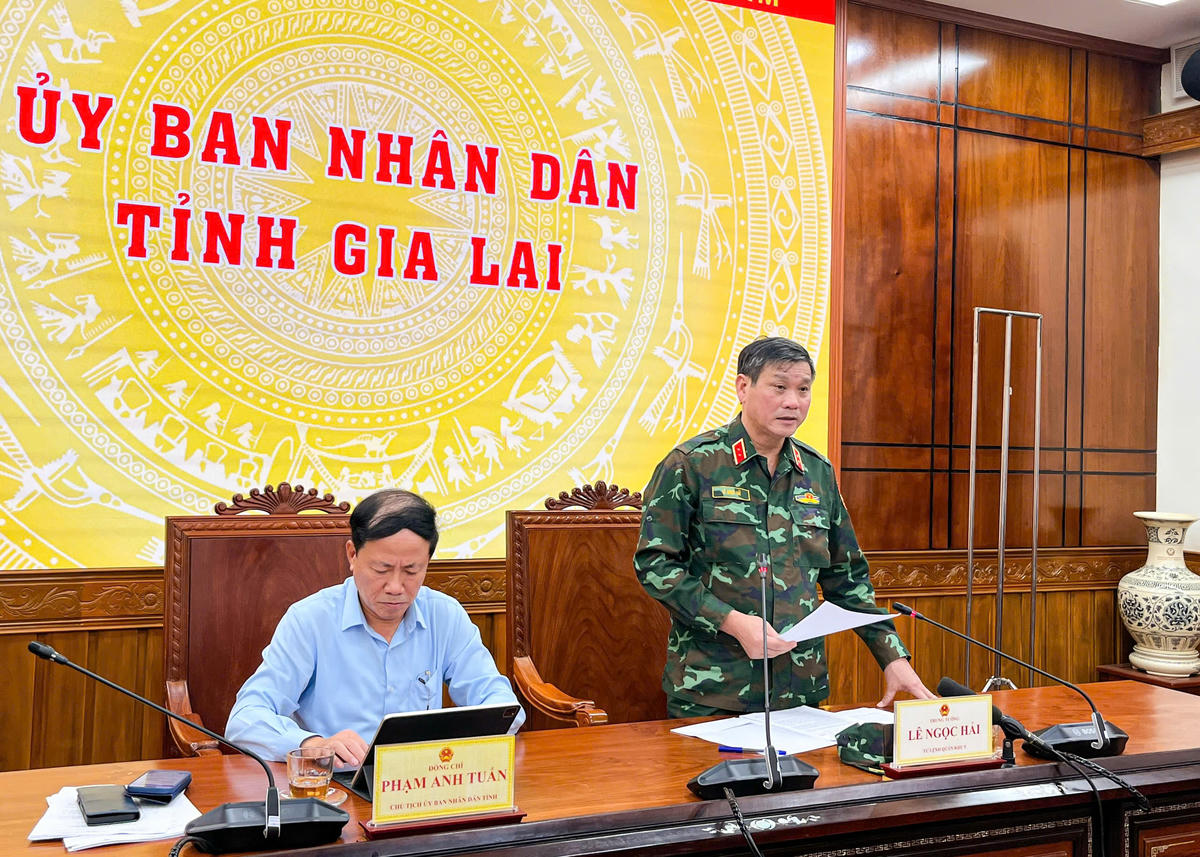 Trung tướng Lê Ngọc Hải phát biểu tại cuộc họp. Ảnh: CV.