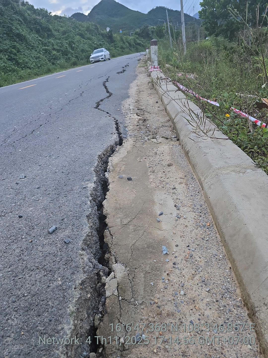 Đà Nẵng: Đường ĐT601 xuất hiện vết nứt mới