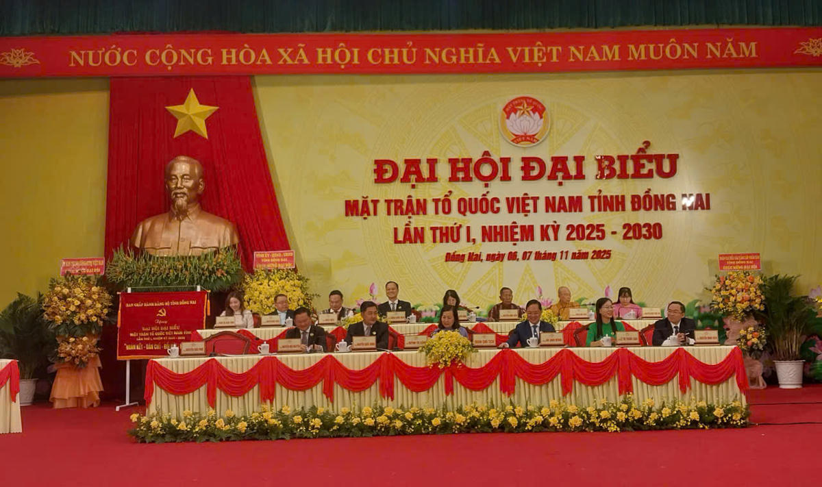 Đại hội Đại biểu MTTQ Việt Nam tỉnh Đồng Nai lần thứ, nhiệm kỳ 2025-2030 với phương châm: “Đoàn kết - Dân chủ - Đổi mới - Hiệu quả”. Ảnh: S.X