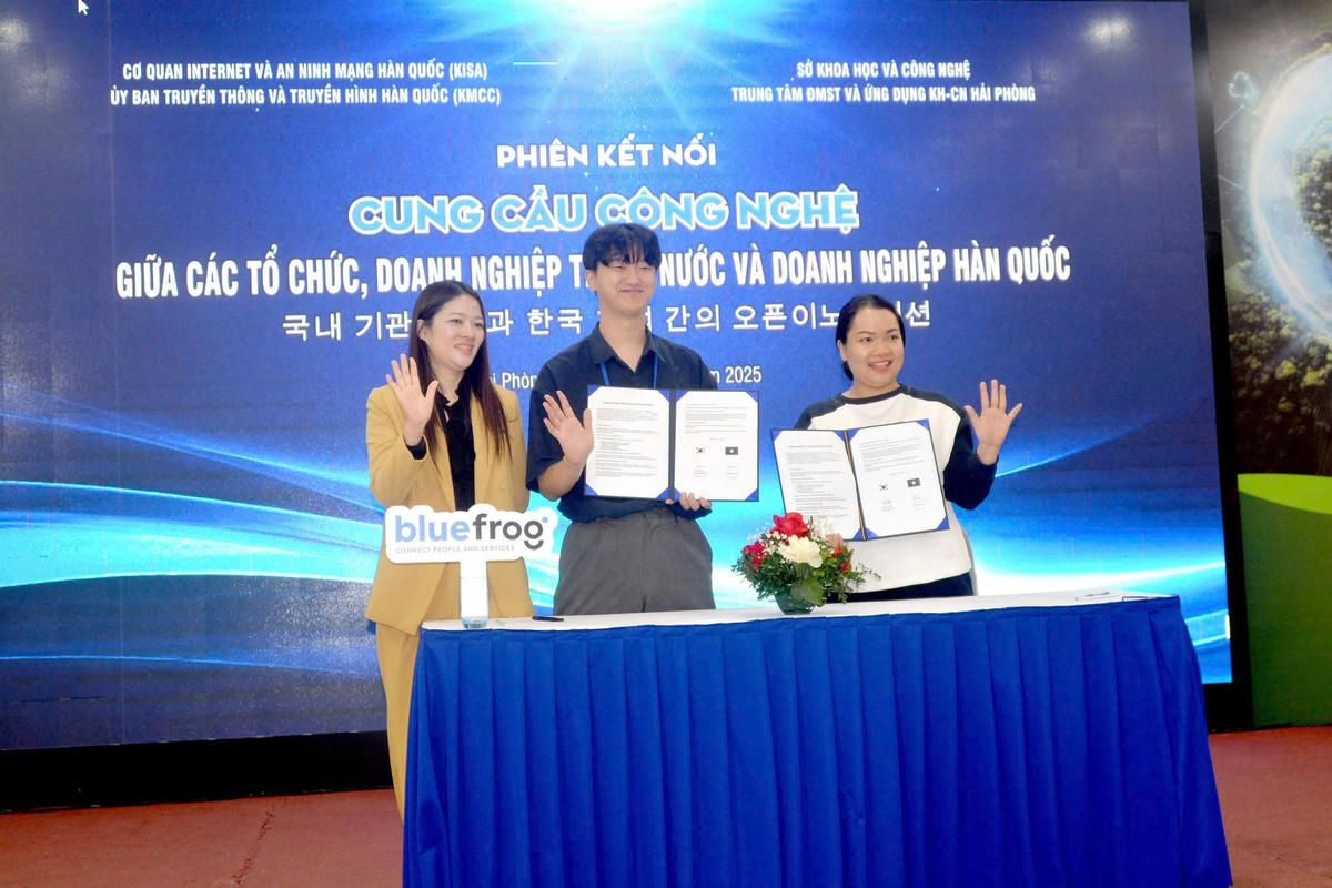Doanh nghiệp Hàn Quốc và doanh nghiệp Việt Nam kết nối cung cầu công nghệ. Ảnh: 