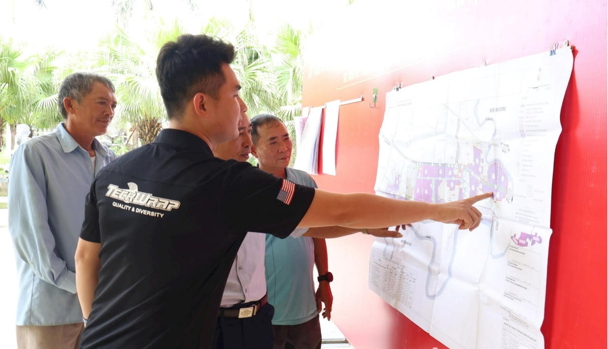 Xã Kim Thành công khai quy hoạch khu công nghiệp Kim Thành 2 để người dân dễ dàng tiếp cận thông tin. Ảnh: Hà Vy.