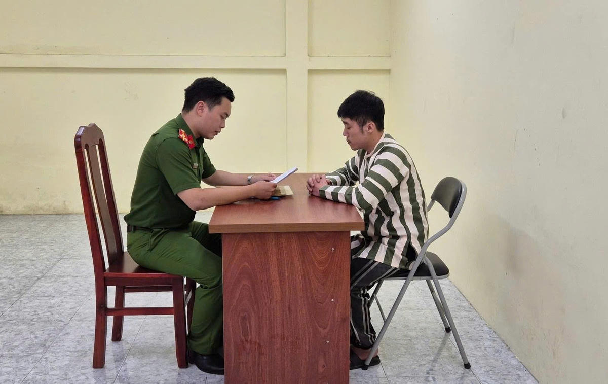 Bị can Đoàn Quốc Việt tại cơ quan công an. Ảnh: CACC.