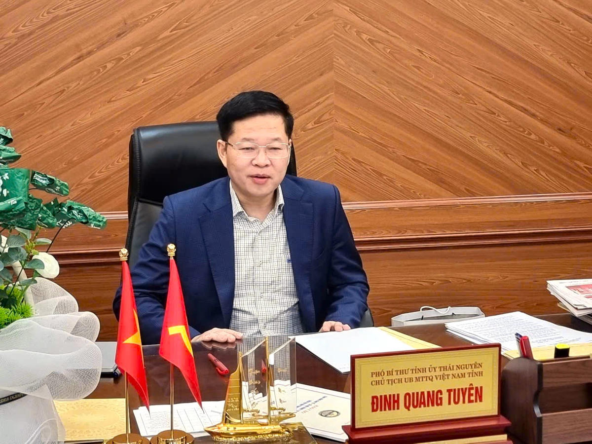 Ông Đinh Quang Tuyên - Phó Bí thư Tỉnh ủy, Chủ tịch Ủy ban MTTQ Việt Nam tỉnh Thái Nguyên nhấn mạnh, muốn phát triển phải dựa vào dân.