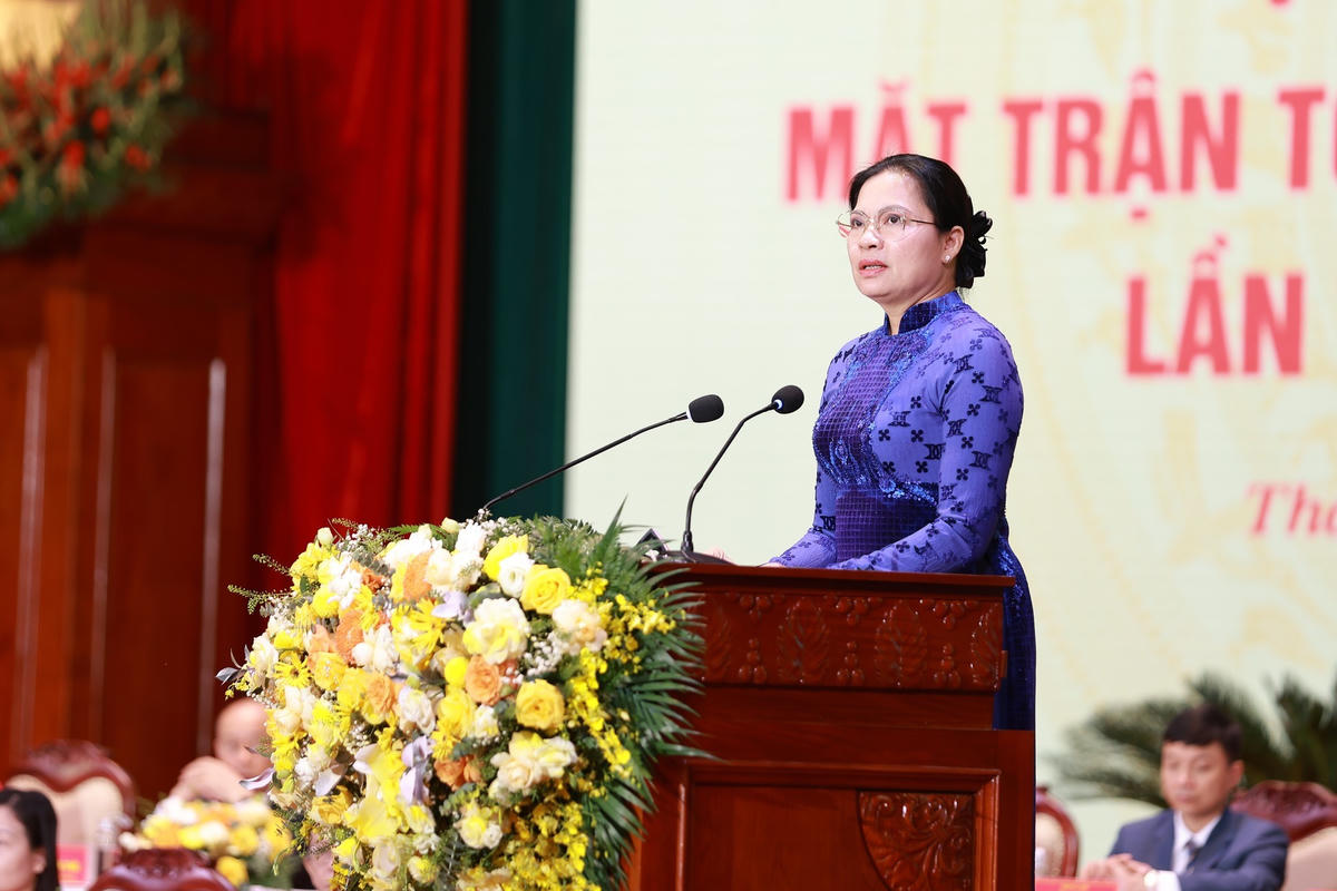 Phó Chủ tịch Ủy ban Trung ương MTTQ Việt Nam Hà Thị Nga. Ảnh: Toán Nguyễn.