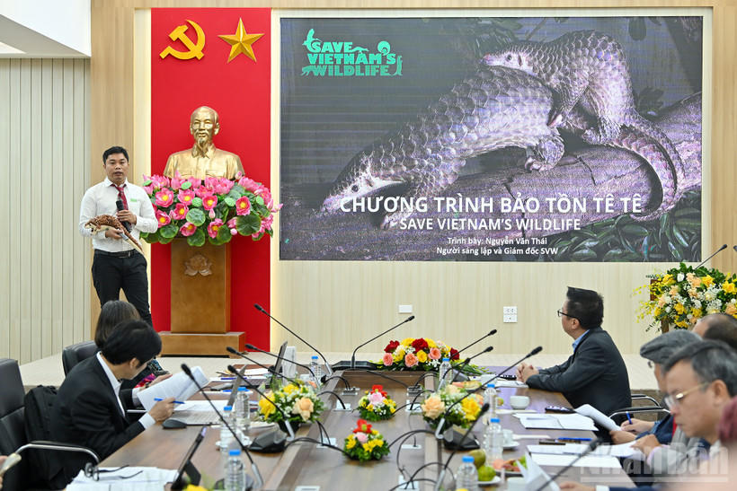 Đại diện dự án thuyết trình tại Vòng Chung kết Giải thưởng Hành động vì Cộng đồng - Human Act Prize 2025. Ảnh: BTC.