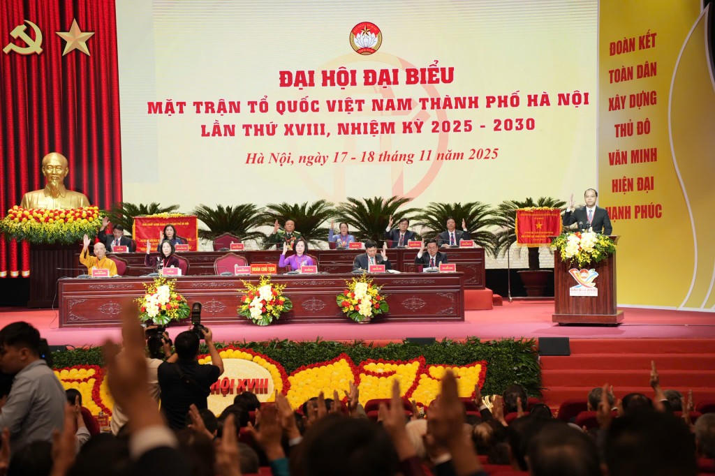 Quang cảnh Đại hội đại biểu MTTQ Việt Nam lần thứ XVIII, nhiệm kỳ 2025-2030.&nbsp;