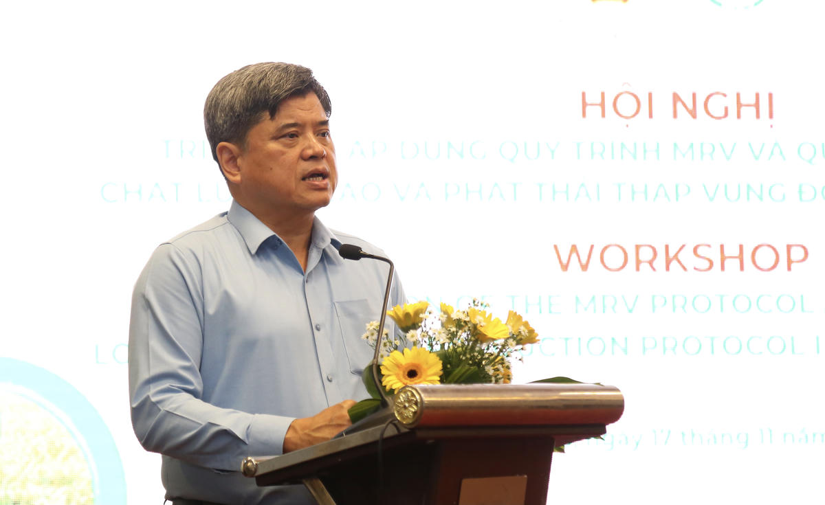 Thứ trưởng Bộ Nông nghiệp và Môi trường Trần Thanh Nam phát biểu tại Hội nghị. (ảnh: Thanh Tiến)