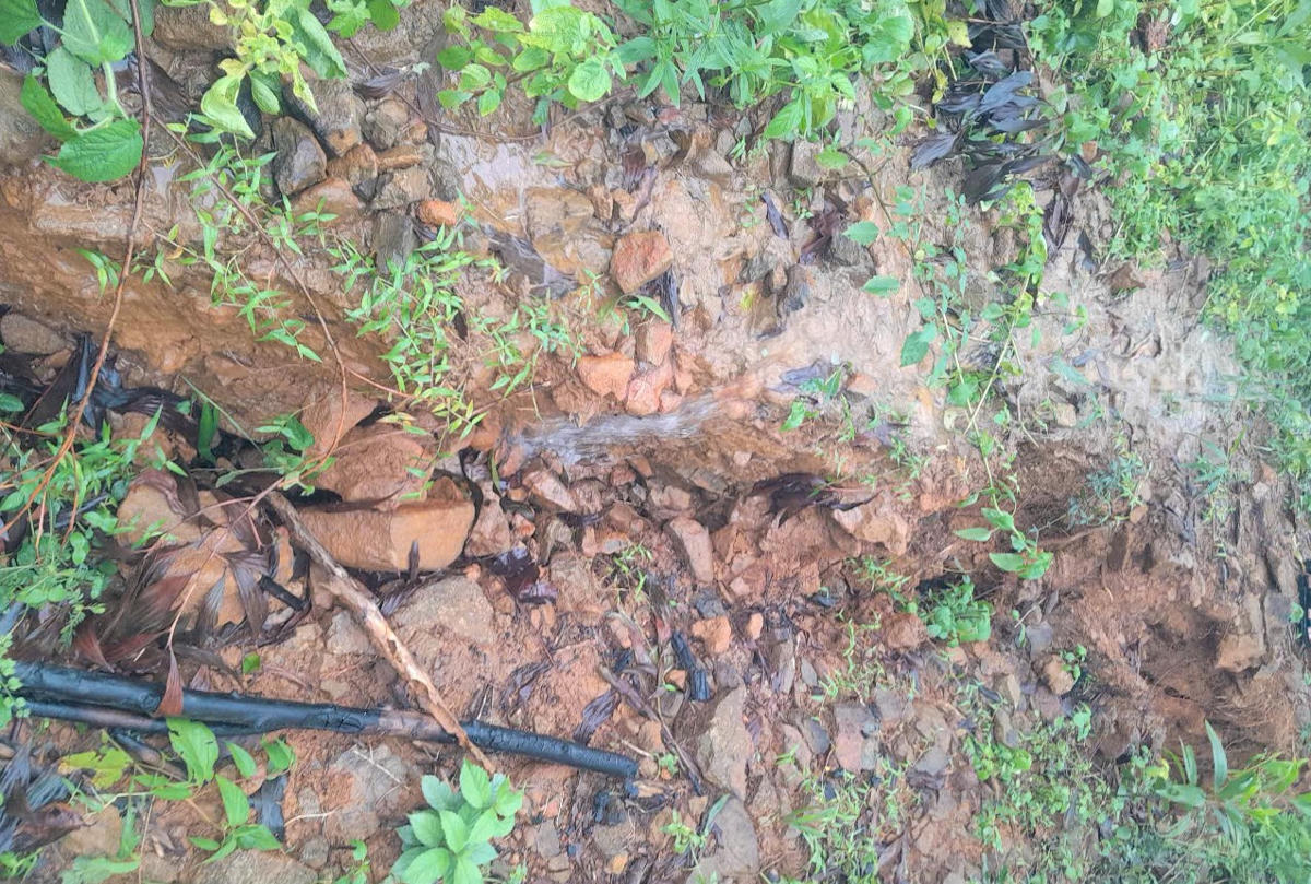 Khu vực núi&nbsp;khu vực núi Ngang xuất hiện vết nứt. Ảnh: CV.