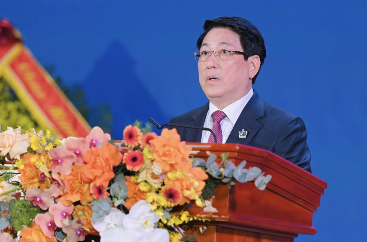 Chủ tịch nước Lương Cường phát biểu tại lễ kỷ niệm. Ảnh: Trần Hiệp