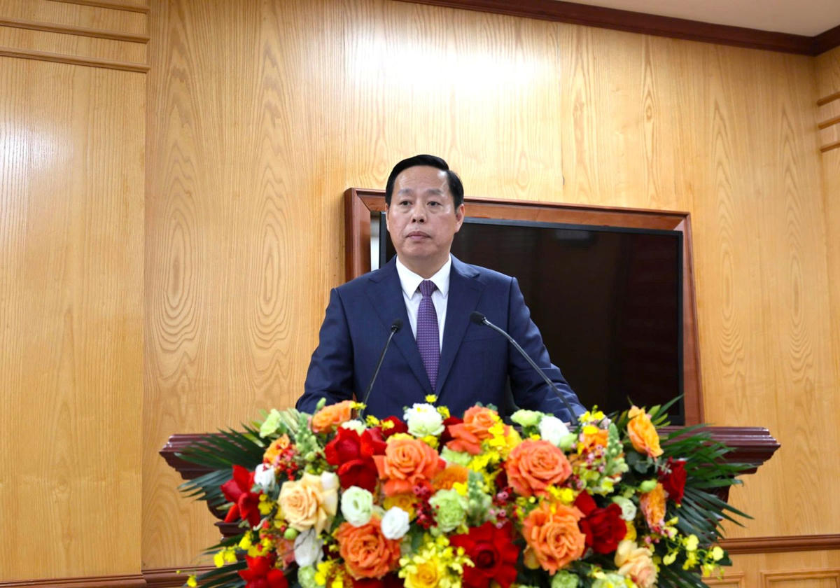 Ông Hà Quang Trung -&nbsp; Phó Bí thư Tỉnh ủy Lai Châu phát biểu nhận nhiệm vụ.&nbsp;Ảnh: laichau.gov.vn