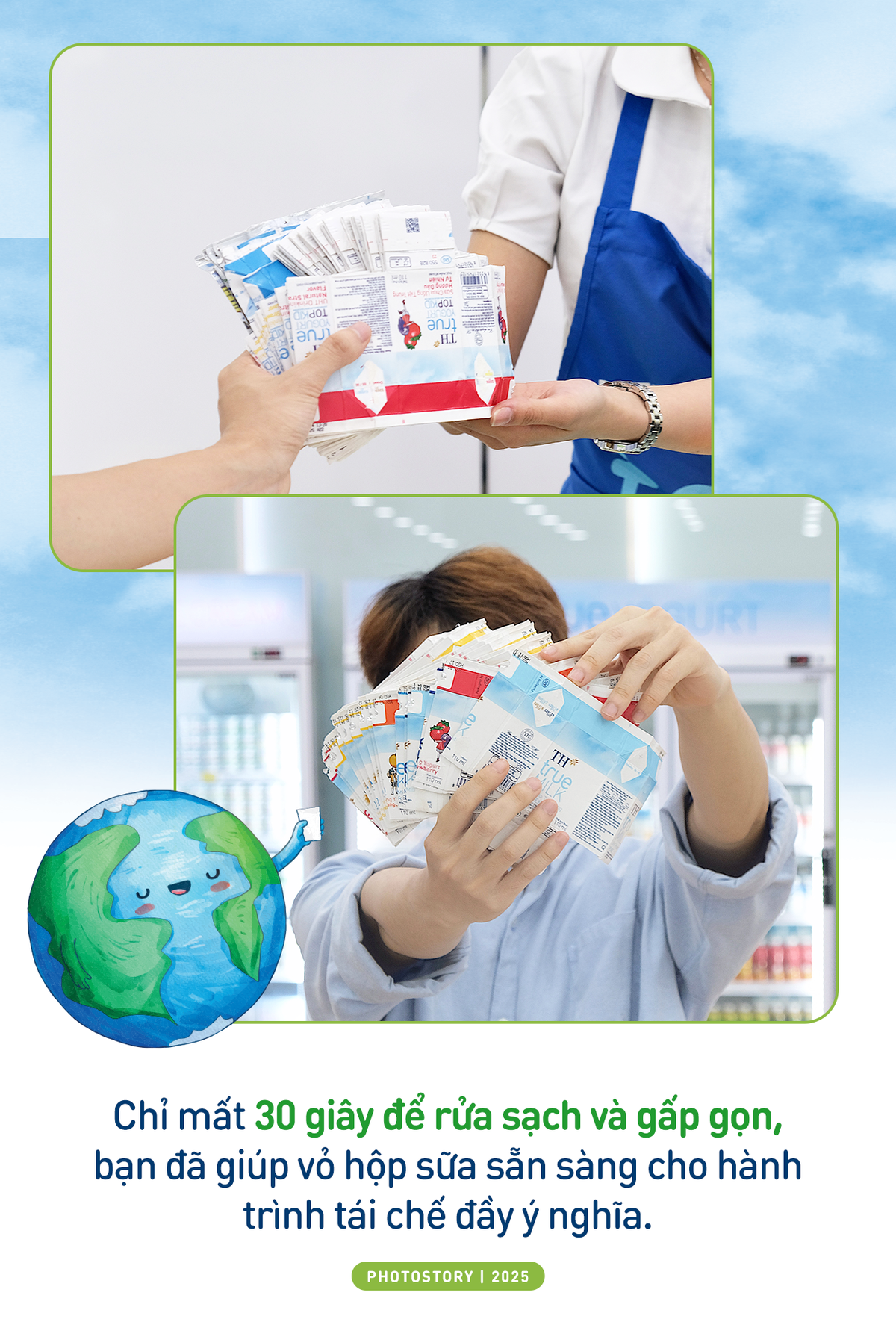 Hành trình “hô biến” vỏ hộp sữa thành mắc áo, chậu cây, tấm lợp tái chế