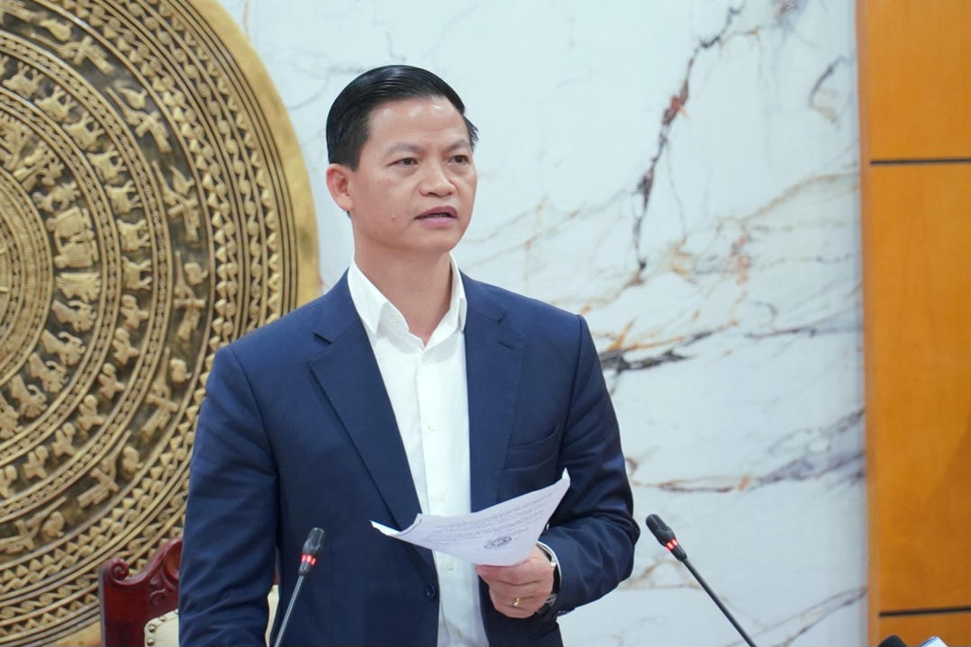 Tân Chủ tịch UBND tỉnh Thái Nguyên Vương Quốc Tuấn. Ảnh: Mạnh Thắng.