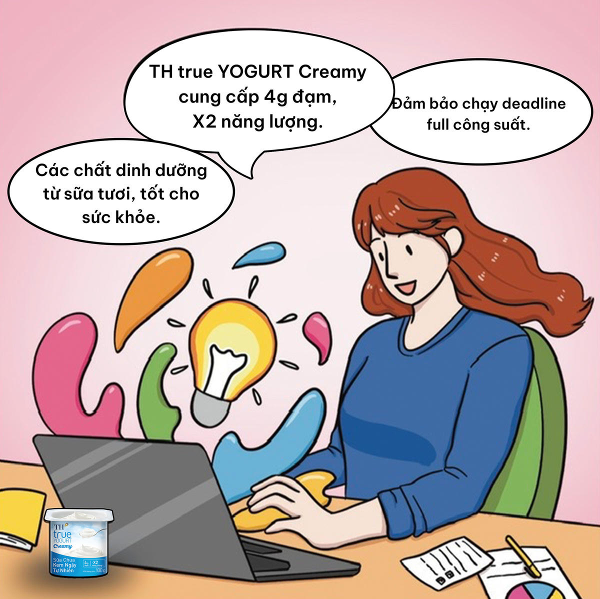 Từng thìa sữa chua tự nhiên sánh mịn như xoa dịu cảm xúc, vừa “reset” tinh thần, vừa kích thích sáng tạo.