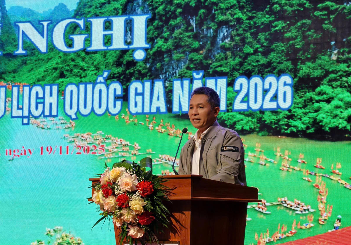 Đại diện doanh nghiệp du lịch phát biểu tại hội nghị. Ảnh: Đình Minh