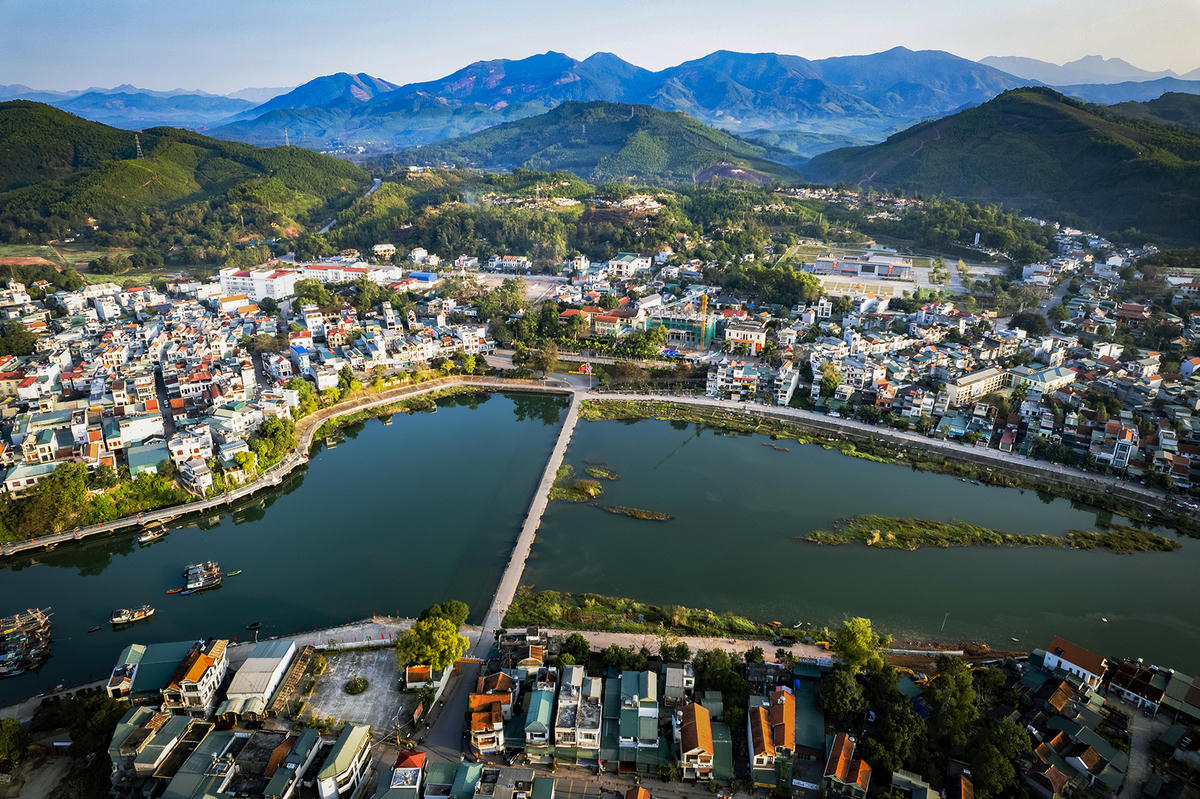 Một góc xã Tiên Yên nhìn từ trên cao. Ảnh: Cấn Đình Loan