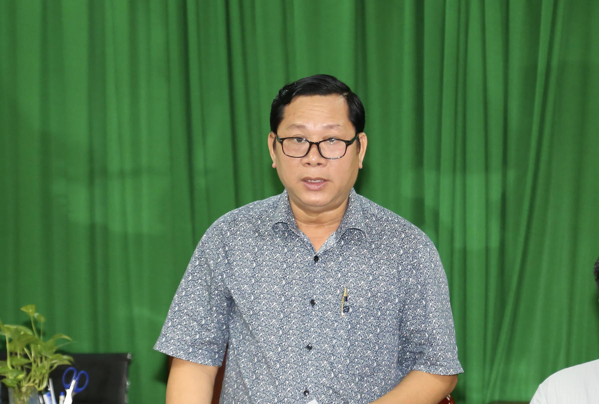 Phó Chủ tịch Ủy ban MTTQ Việt Nam TP Cần Thơ Lê Nguyễn Sinh Nhựt phát biểu tại buổi làm việc. (ảnh: Thanh Tiến)