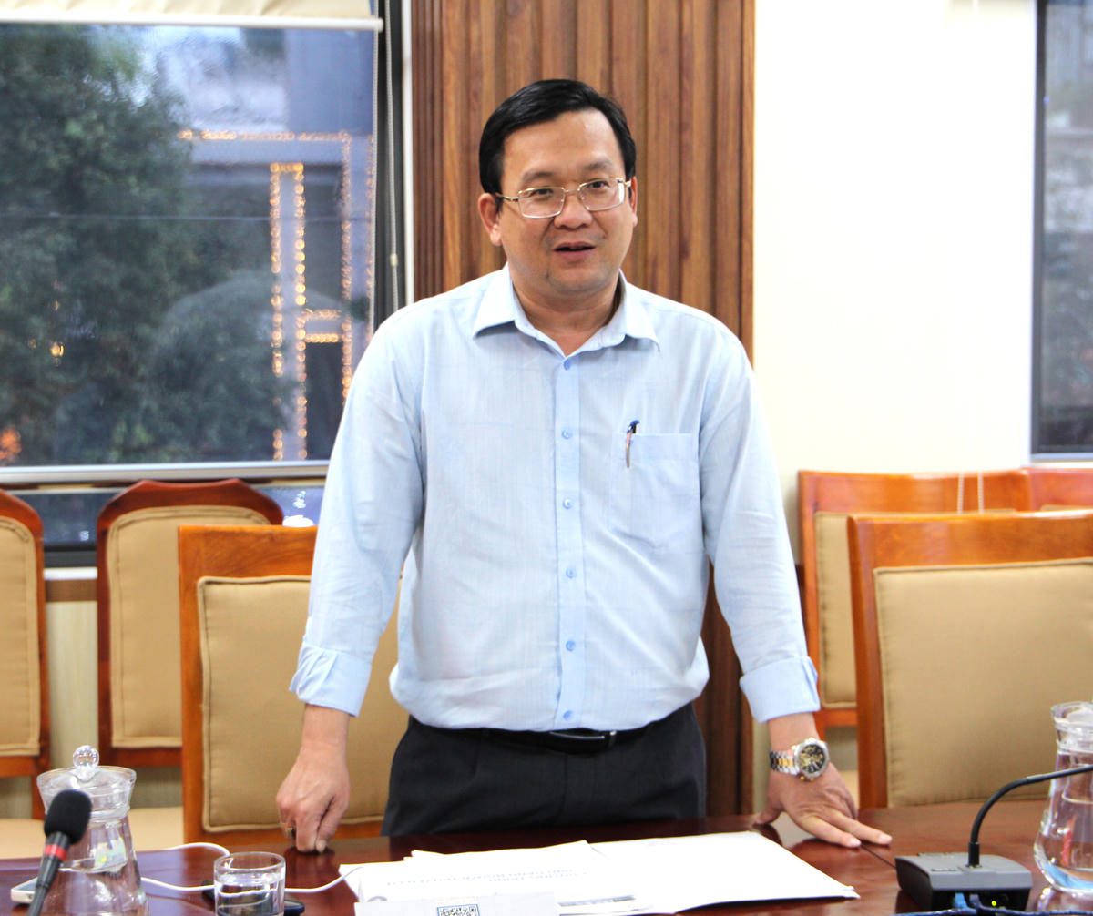 Ông Phan Hồng Ân – Phó Chủ tịch Uỷ ban Mặt trận Tổ quốc Việt Nam TP Hồ Chí Minh phát biểu tại buổi làm việc. Ảnh: Q.Đ.