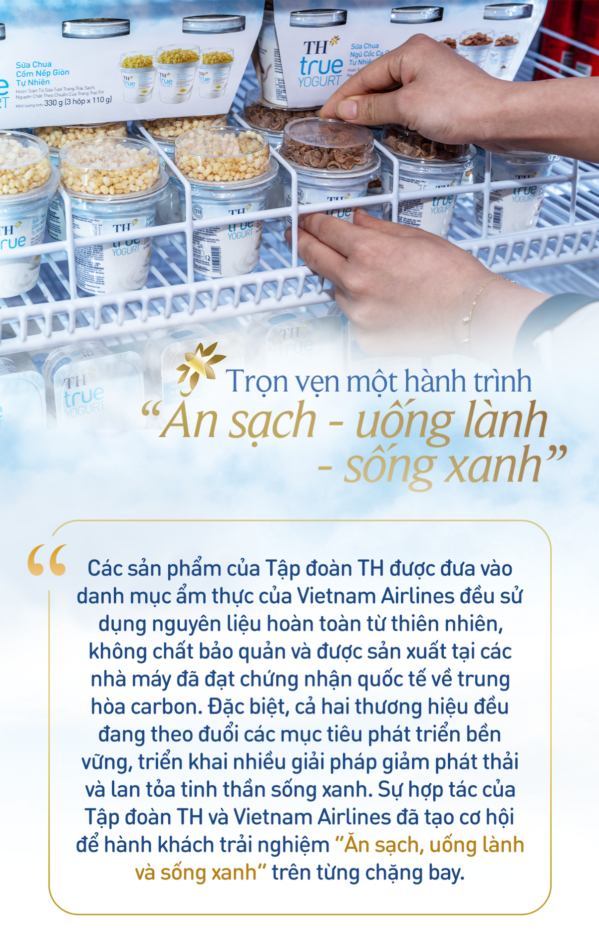 Tái tạo năng lượng giữa không trung cùng thực đơn lành sạch từ TH true MILK