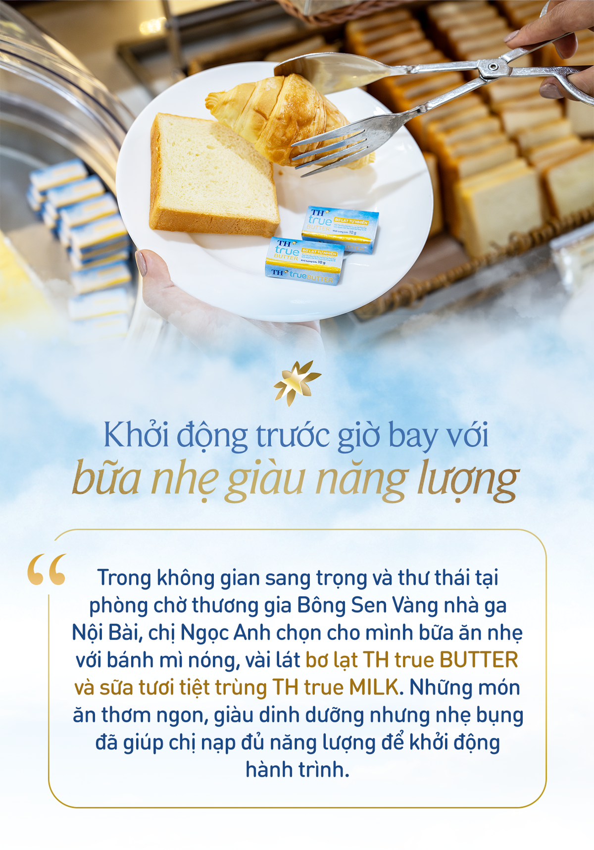 Tái tạo năng lượng giữa không trung cùng thực đơn lành sạch từ TH true MILK