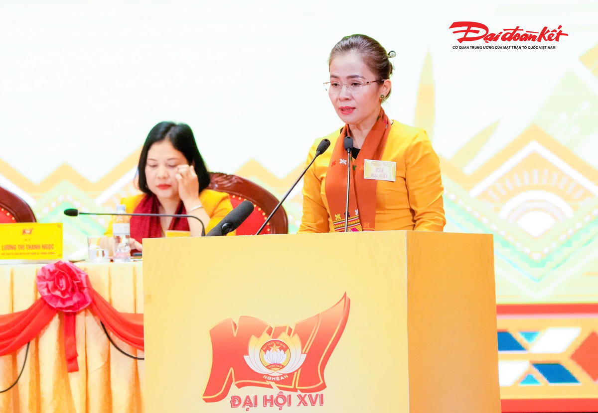 Bà Võ Thị Minh Sinh - Phó Bí thư Tỉnh ủy, Chủ tịch Ủy ban MTTQ Việt Nam tỉnh khóa XV, Trưởng Đoàn đại biểu Quốc hội tỉnh tiếp tục giữ chức Chủ tịch Ủy ban MTTQ Việt Nam tỉnh Nghệ An khóa XVI, nhiệm kỳ 2025 - 2030. Ảnh: ĐB