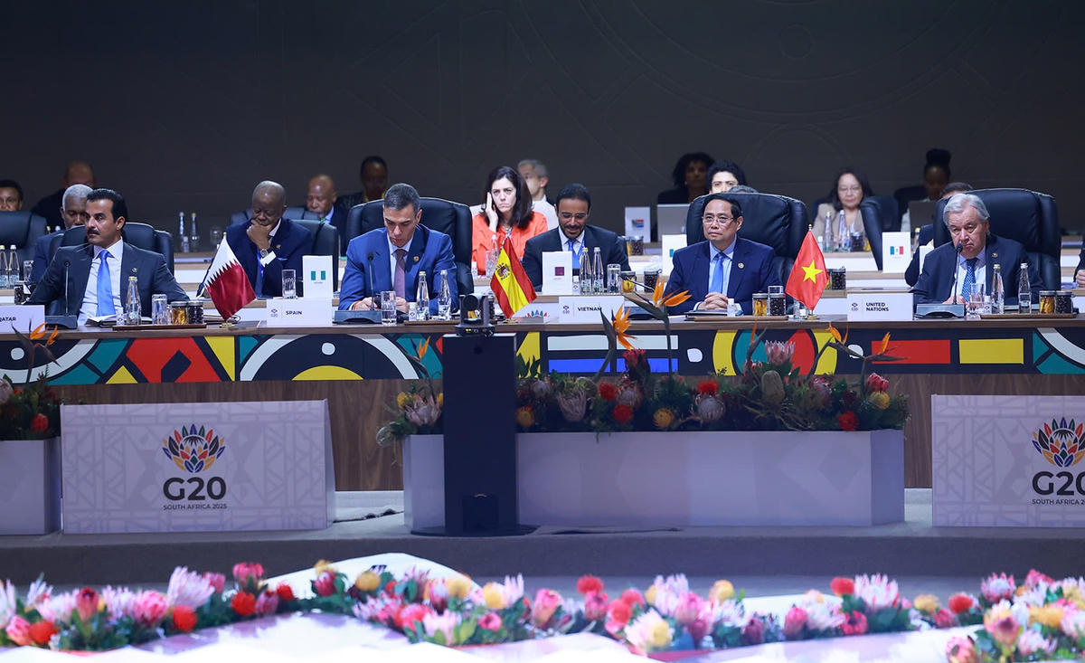 Thủ tướng Chính phủ Phạm Minh Chính dự phiên khai mạc, phát biểu tại phiên thảo luận thứ nhất của hội nghị - Ảnh: VGP/Nhật Bắc