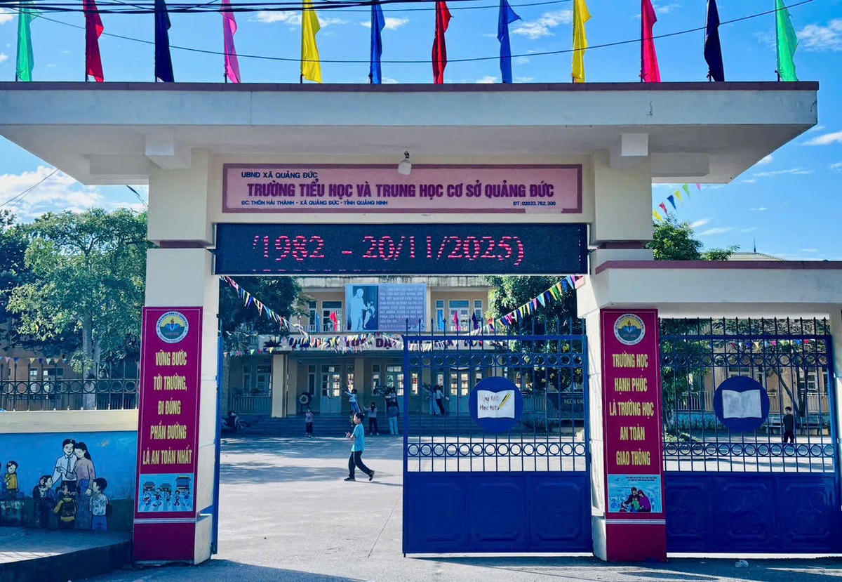 Trường Tiểu học và THCS Quảng Đức sau sáp nhập.